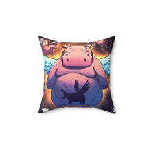 Load image into Gallery viewer, Hippos Can Fly 2025™ Spun Polyester Square Pillow