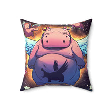 Load image into Gallery viewer, Hippos Can Fly 2025™ Spun Polyester Square Pillow