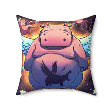 Load image into Gallery viewer, Hippos Can Fly 2025™ Spun Polyester Square Pillow
