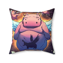 Load image into Gallery viewer, Hippos Can Fly 2025™ Spun Polyester Square Pillow