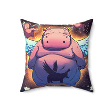 Load image into Gallery viewer, Hippos Can Fly 2025™ Spun Polyester Square Pillow