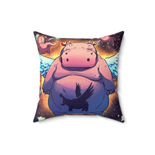 Load image into Gallery viewer, Hippos Can Fly 2025™ Spun Polyester Square Pillow