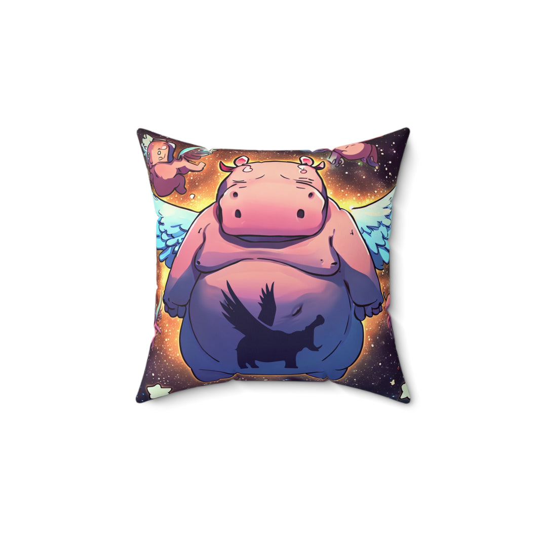 Hippos Can Fly 2025™ Spun Polyester Square Pillow